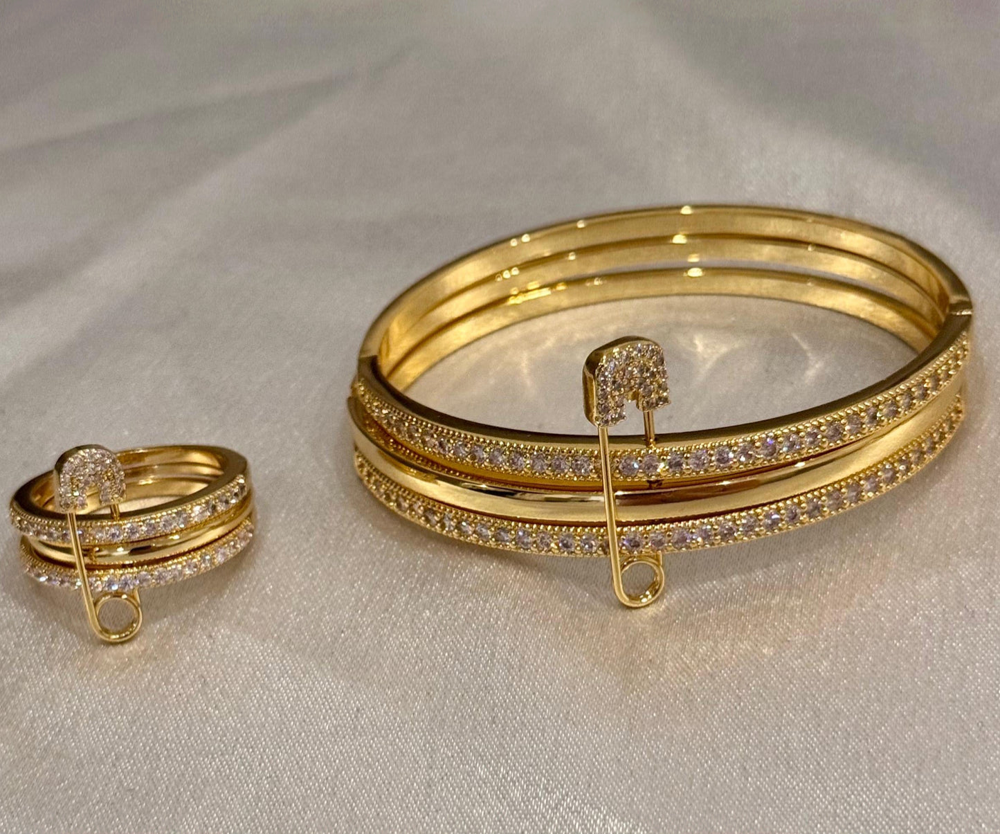 Stylish Pinned Bracelet & Ring Set