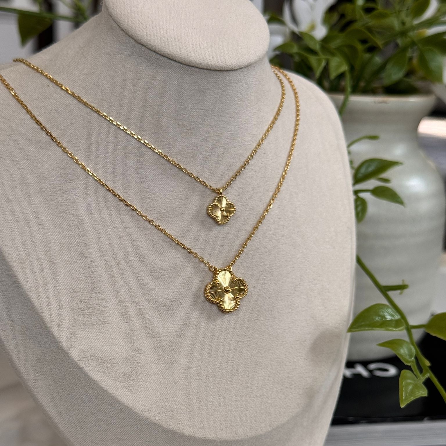 All Gold Clover Necklace
