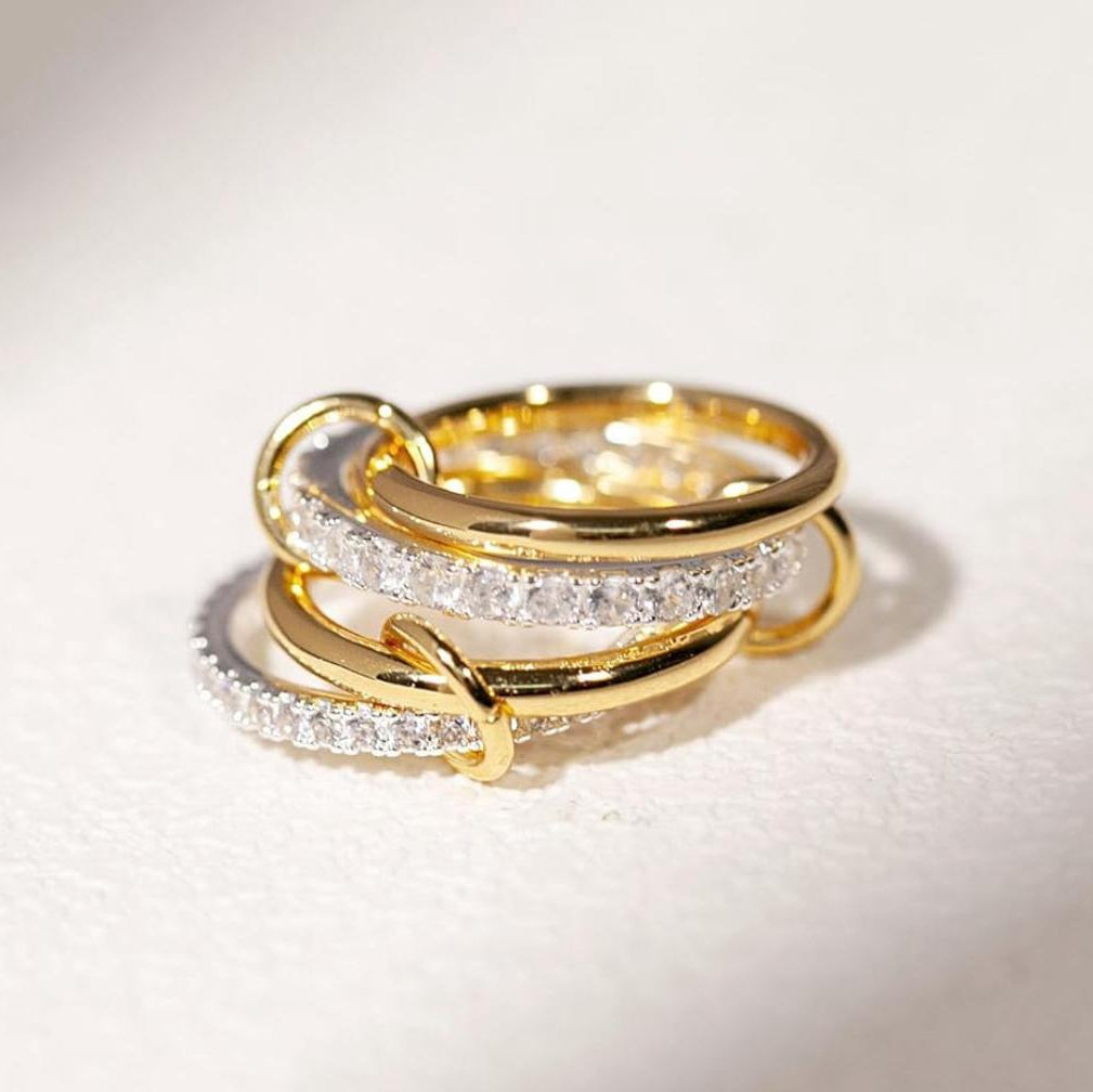 Gold Plated Stacked Ring – Modern Layered Elegance