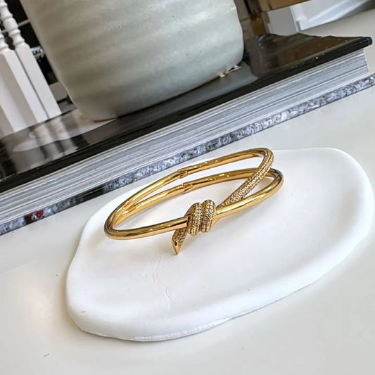 18kt Gold Plated Knot Bangle