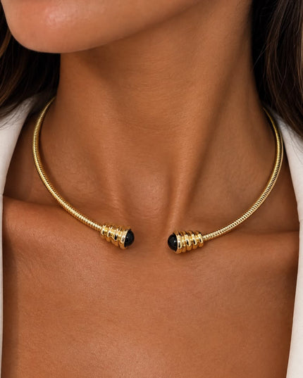 Black Stone Himo Necklace