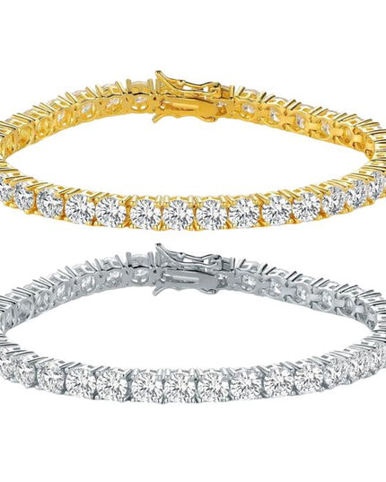 4mm Tennis Bracelet – Gold & Silver Plated Options