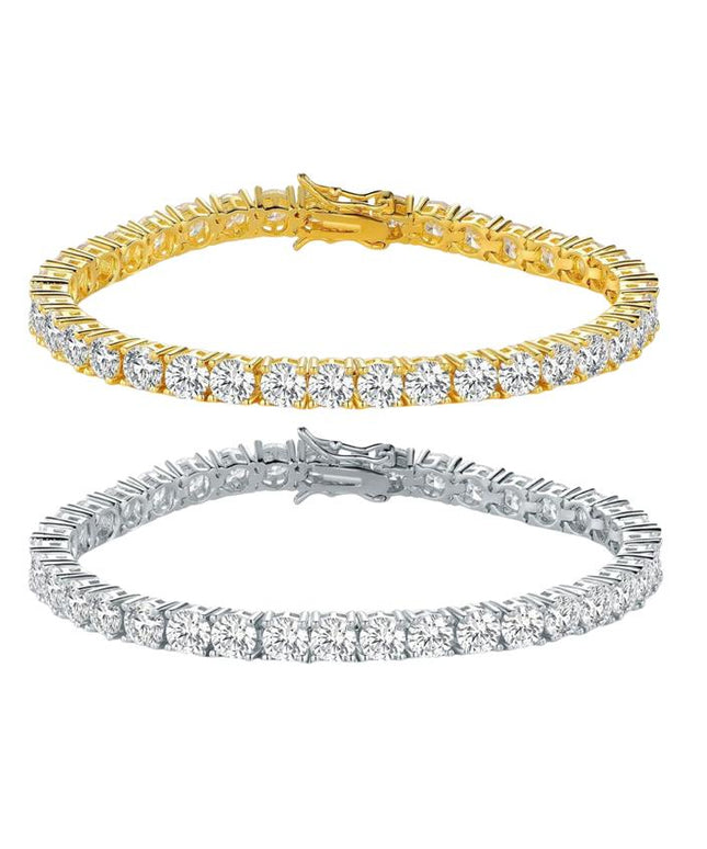 4mm Tennis Bracelet – Gold & Silver Plated Options