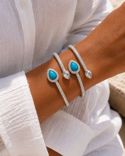 Silver Terquaise Himo Bangles