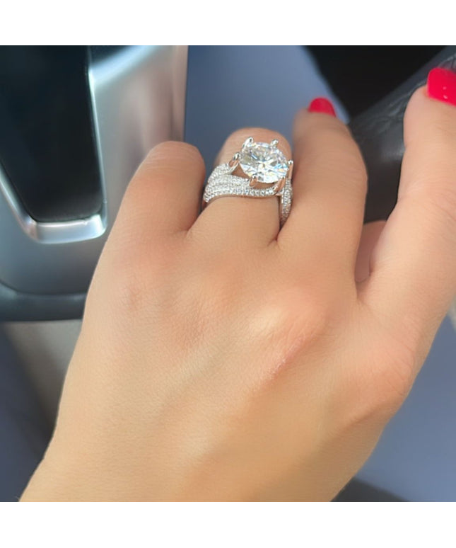 5 karat moissanite ring 925 sterling silveR