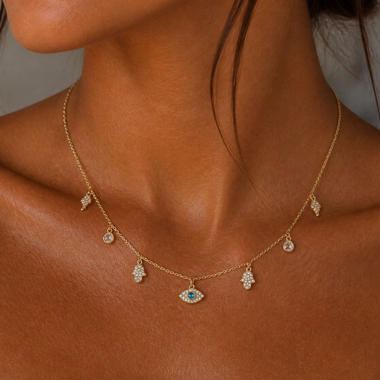 Evil eye charm necklace