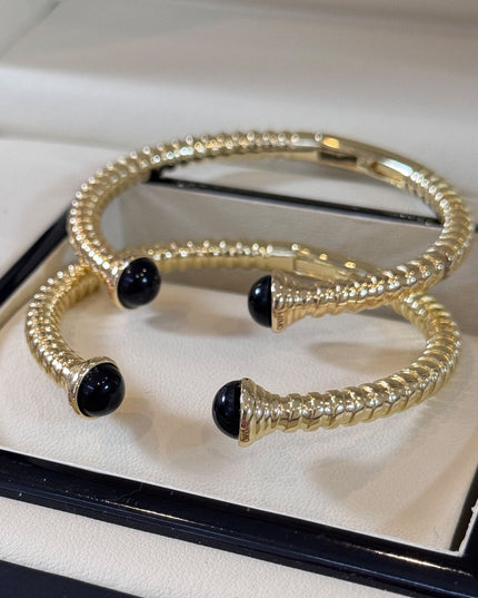 Black Stone Himo Bangles