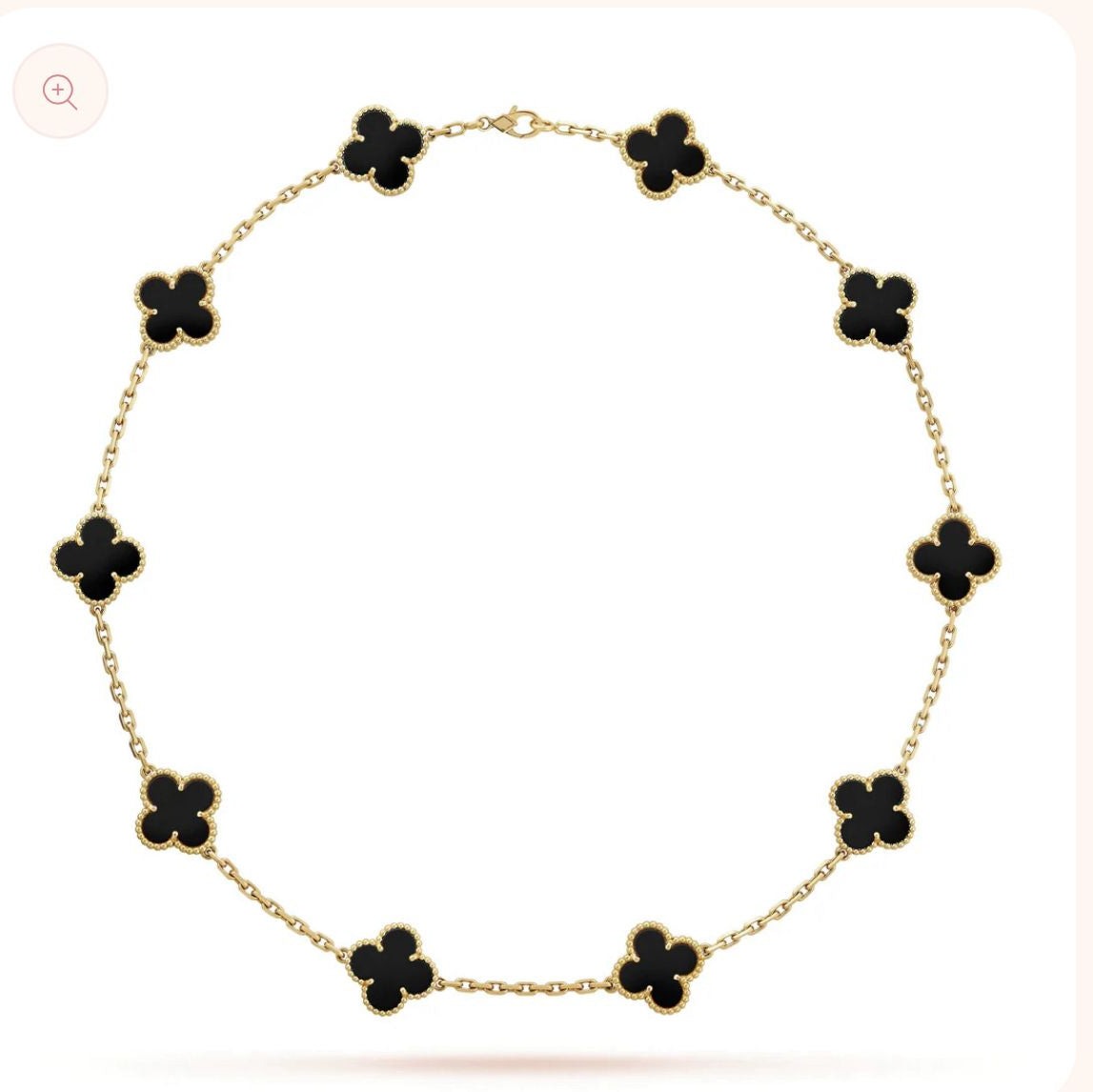 Black 10 Clover Necklace
