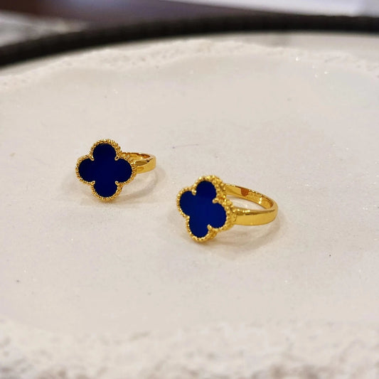 Blue Clover Ring Size