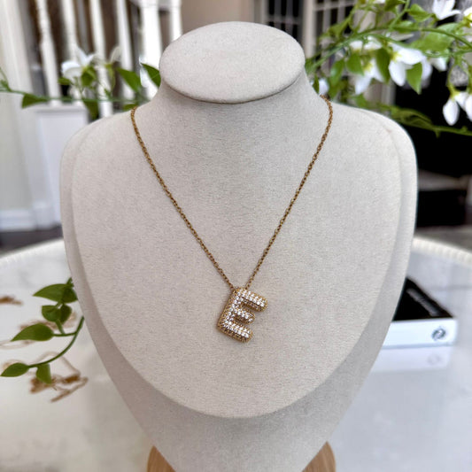 Bubble Initial Necklace (E)