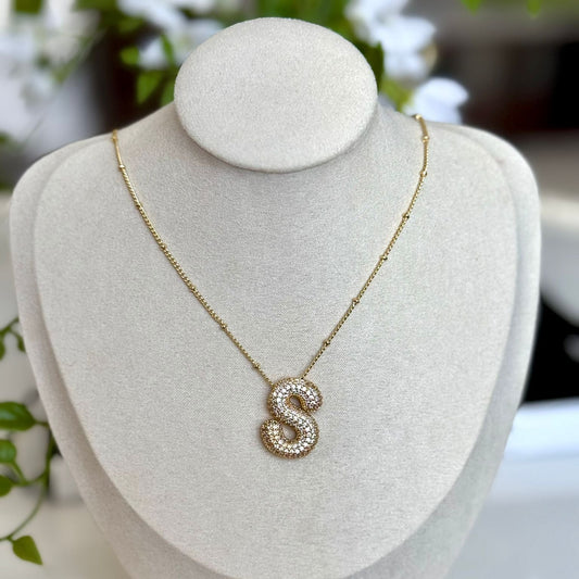 Bubble initial necklace (S) 
