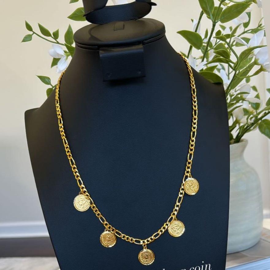 Coin Necklace Gold Plated