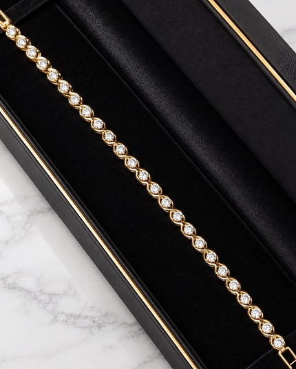 Tennis Bracelet Gold Tone Frame