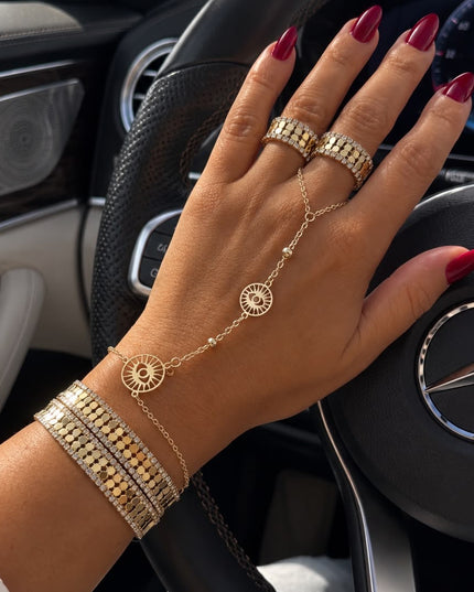 Evil eye hand chain