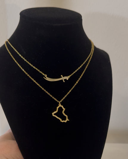Iraq Map Necklace
