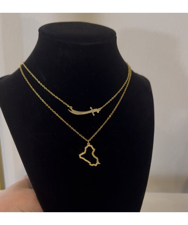 Iraq Map Necklace
