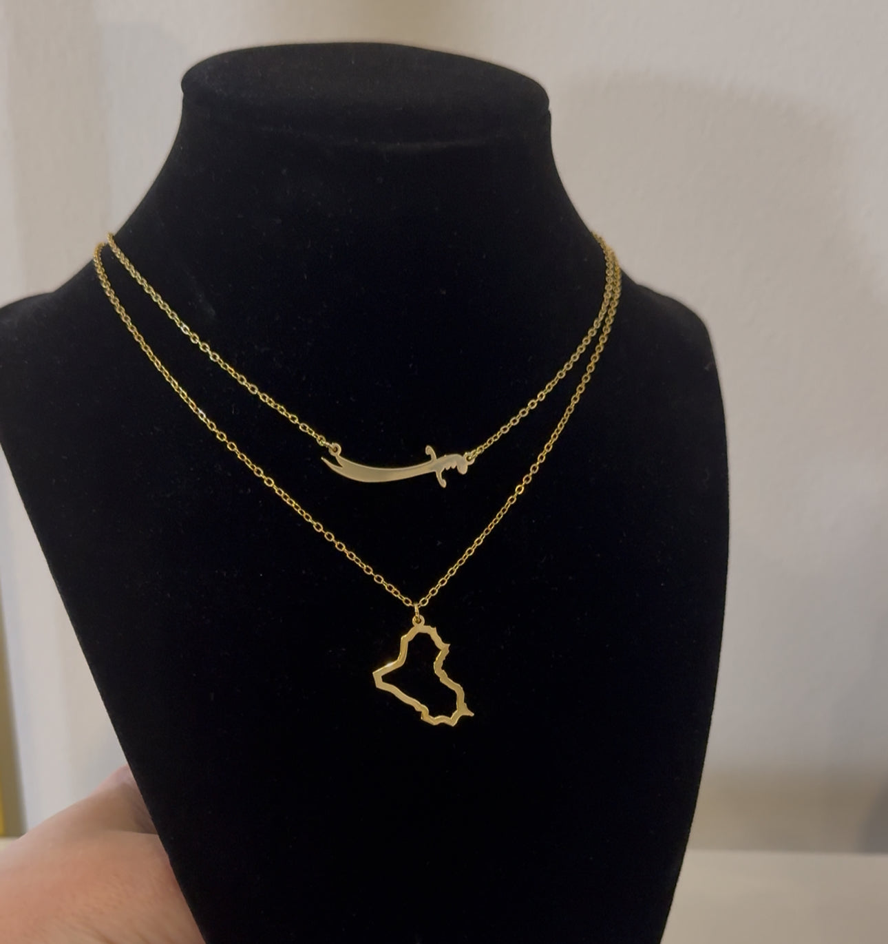 Iraq Map Necklace