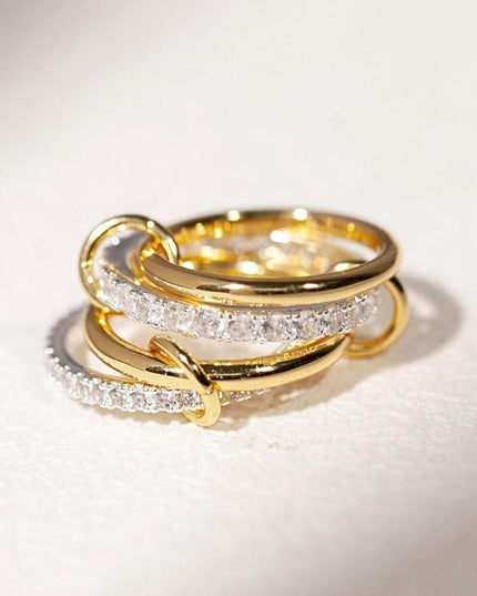 Gold Plated Stacked Ring – Modern Layered Elegance