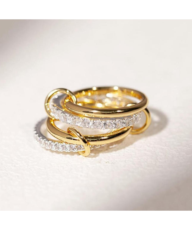 Gold Plated Stacked Ring – Modern Layered Elegance