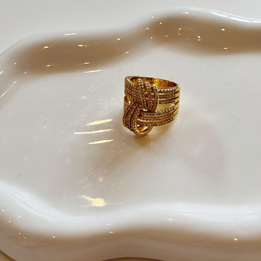 Gold Plated Tied Ring Size 7