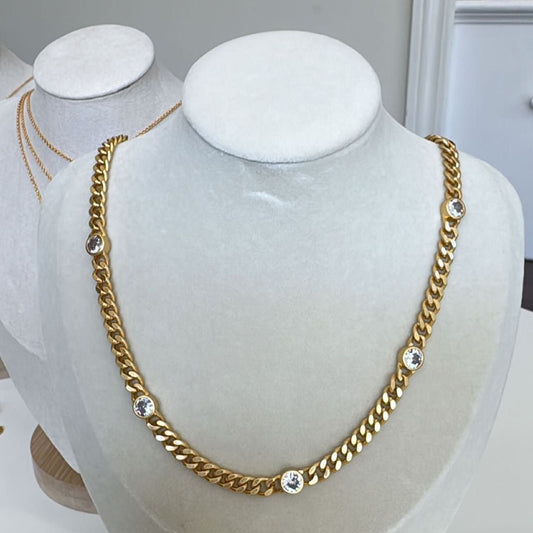 Gold plated chain necklace