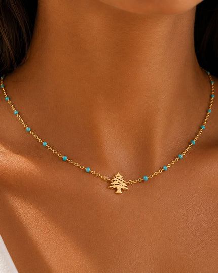 The mini arze necklace with Terquaise beads