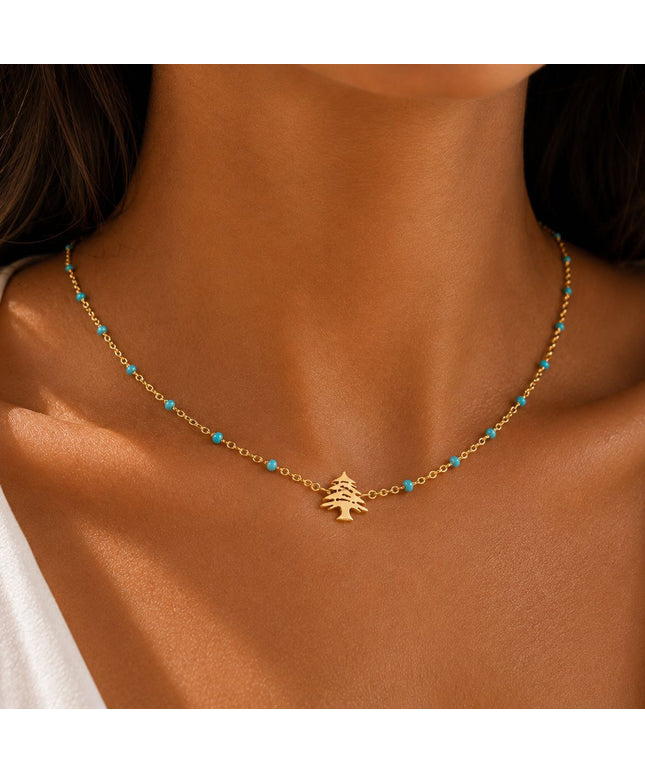 The mini arze necklace with Terquaise beads