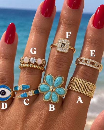 Summer Adjustable Rings