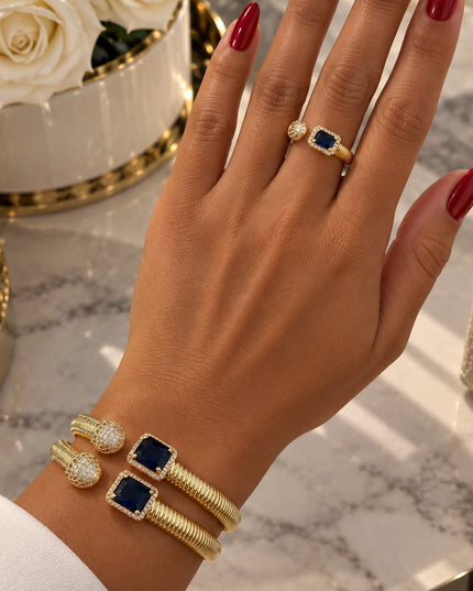 Royal Blue Bangle & Ring Set