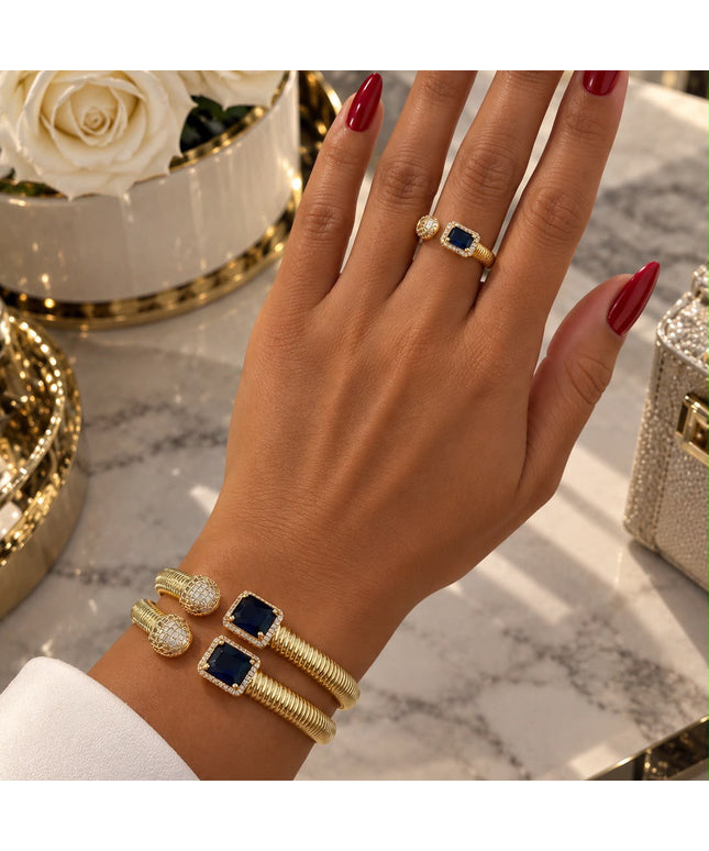 Royal Blue Bangle & Ring Set