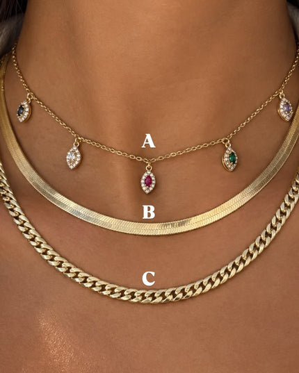 Three layers of Beirut Necklace
