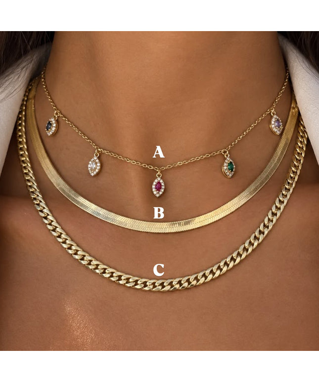 Three layers of Beirut Necklace