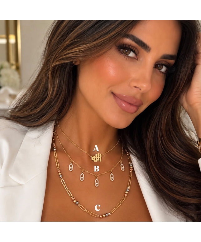Three Layers Of Trendy Necklace