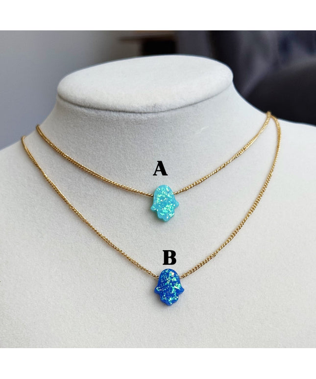 Blue Hamsa Necklaces