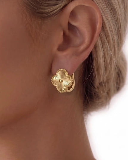 Gold flower earrings