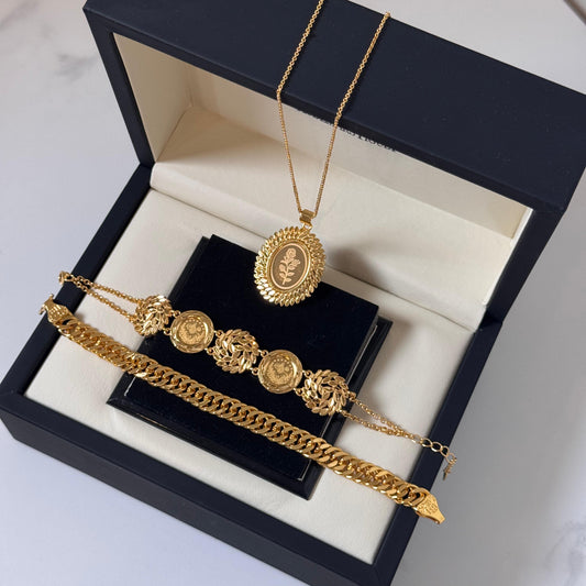 Eman Set Of Two Bracelets & One Pendant