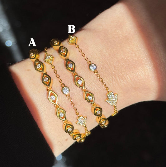 Hamsa and Evil Eyes Bracelet