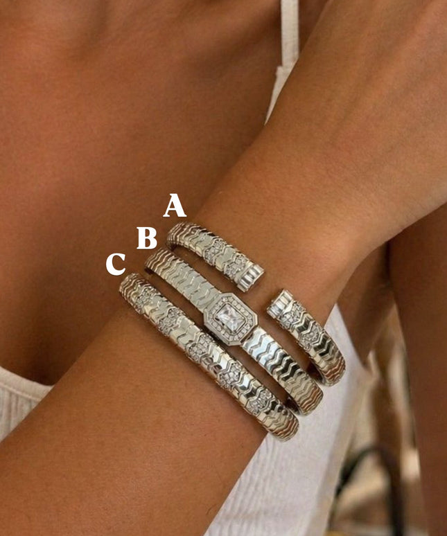 Layan Silver Bracelets Stack