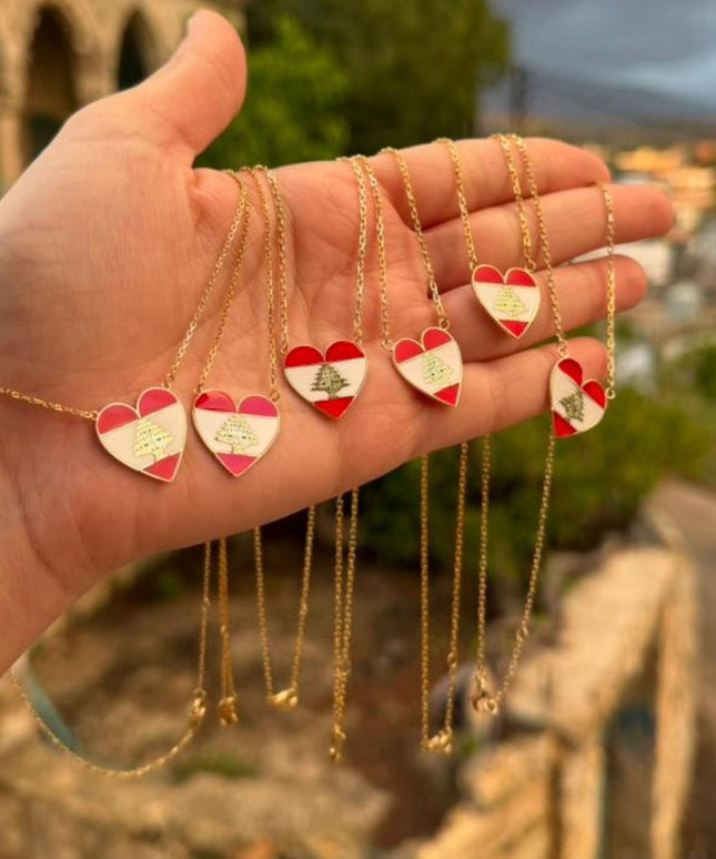 Lebanese heart shape flag