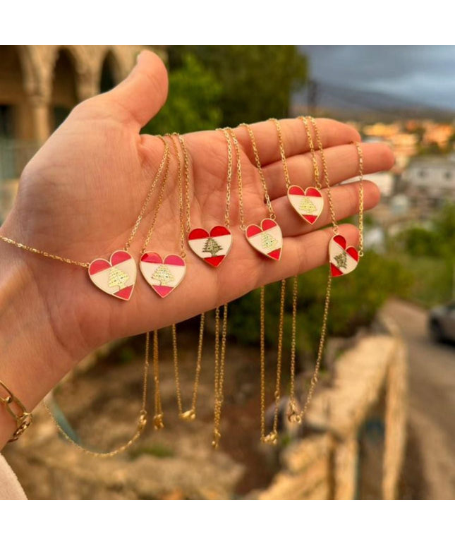Lebanese heart shape flag