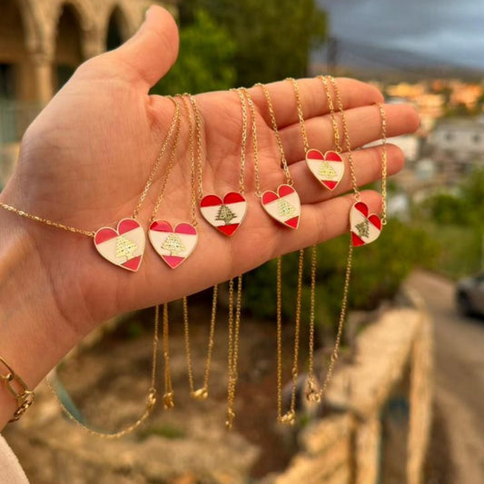Lebanese heart shape flag
