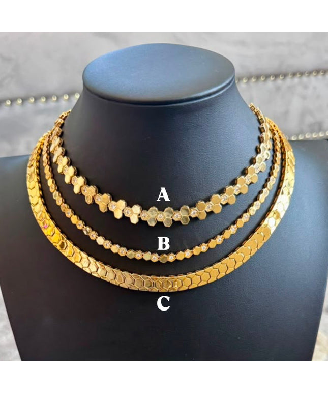 Three Dubai style necklaces