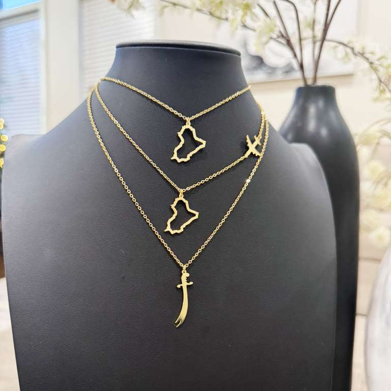 Iraq Map Necklace