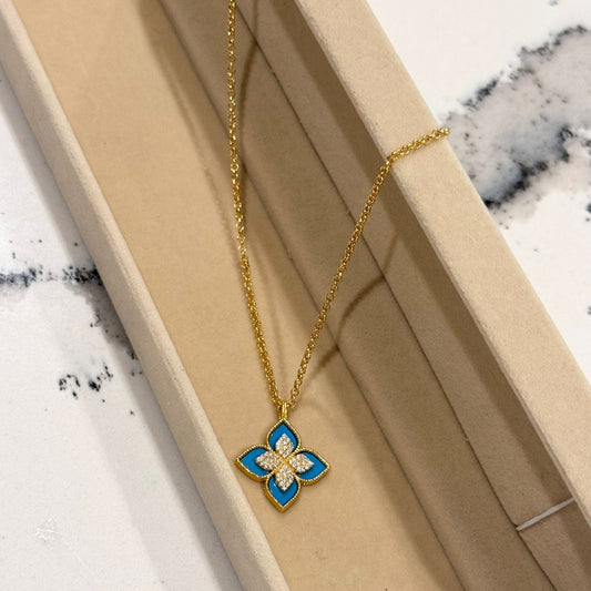 Mariam Necklace In Turquoise Color