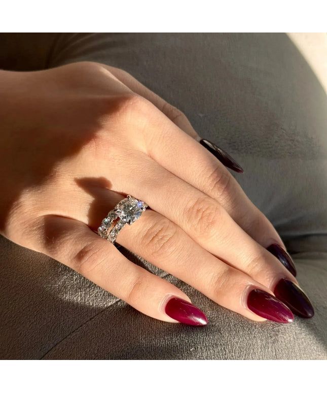 Moissanite Wedding Rings Set 