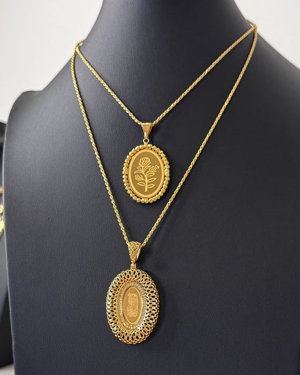 Oval Onsa Necklace – Gold Plated Elegant Design (2 Choices)