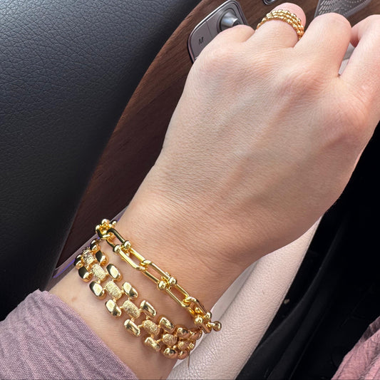 Trendy Stack Of Bracelets 