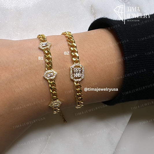 Gold Plated Premium Quality Bracelet With Stones