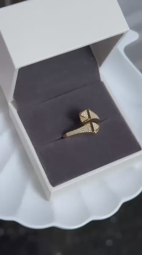 Sama Moissanite Adjustable Ring – Gold Plated Fine Jewelry